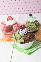 cold ice cream on the bowl