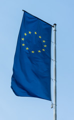 flag of European Union on blue sky