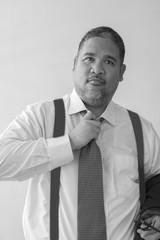 an Asian business man big boss happy smart suit tie