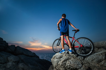 Fototapeta premium Man with bicycle