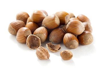 group of hazel nuts