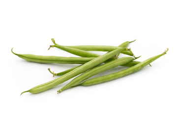 Green beans isolated on a white background.