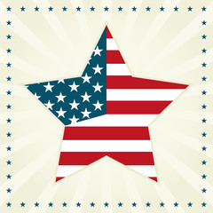 Obraz premium American Star Vector Illustration. Star filled with the American Flag.