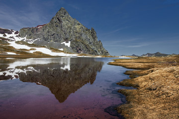 Reflections Anayet peak in the aragoneses Pyrenees