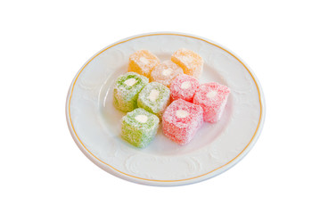 Delicious Turkish Delights on a White Background