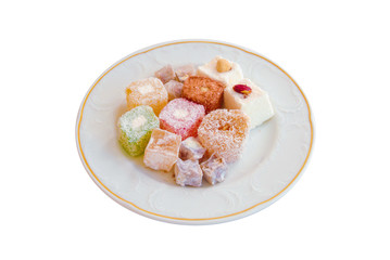 Delicious Turkish Delights on a White Background