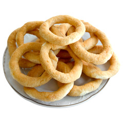 Cookies pretzels on a white background