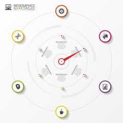 Infographic. Business concept. Colorful circle with icons. Vector