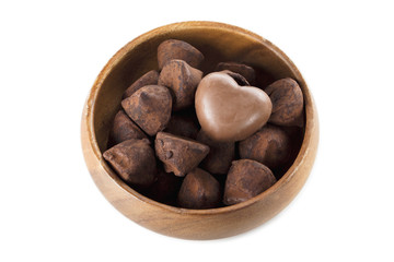 a bowl with bite size chocolates