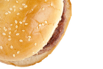 burger sandwich with sesame seeds