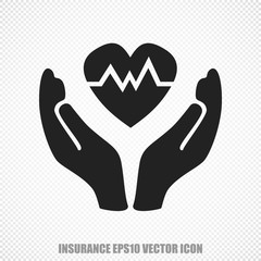 Insurance vector Heart And Palm icon. Modern flat design.