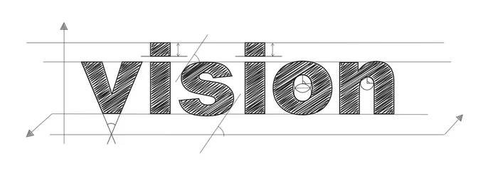 Foto op Plexiglas VISION vector technical lettering icon © Web Buttons Inc