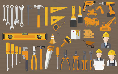 Construction engineering tools pack vector