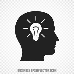Finance vector Head With Light Bulb icon. Modern flat design.