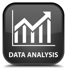 Data analysis (statistics icon) black square button