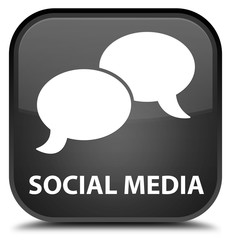 Social media (chat bubble icon) black square button