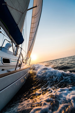 Fototapeta Sailing yacht in the sea