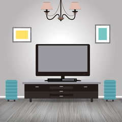 Modern realistic living room vector