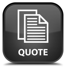 Quote (document pages icon) black square button