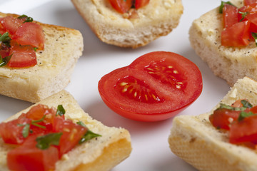 bruschetta slices close up
