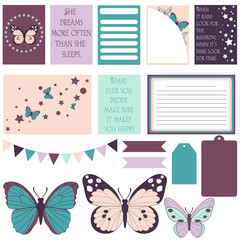 Signs and symbols for organized your planner. Template for scrapbooking, wrapping, wedding invitation, notebooks, diary. Stickers for planner.