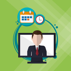 Business concept. computer icon. communication concept