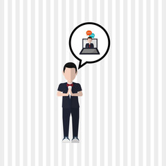 Business concept. laptop icon. communication concept