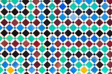 ceramic mosaic with traditional moorish geometric pattern