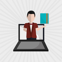 Business concept. laptop icon. communication concept