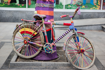 Fototapeta na wymiar colored city bike 