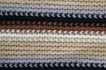 wool texture, horizontal white, brown, grey and black lines