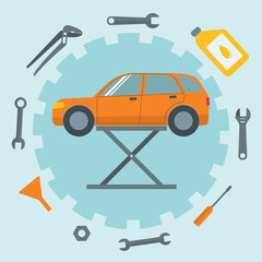Naklejka premium Car repair service icons
