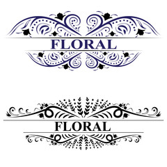 Beautiful floral banners with swirls.