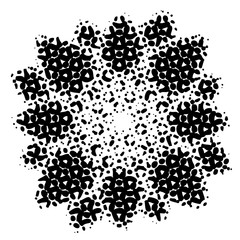 Vector black flower, dotted design, spring and summer symbol