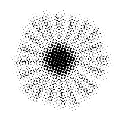 Naklejka na ściany i meble Vector black flower, dotted design, spring and summer symbol