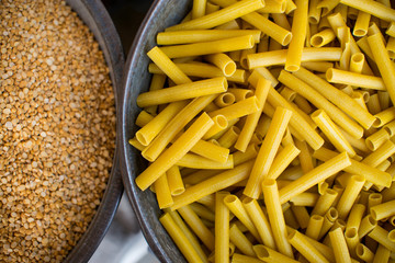 Raw vermicelli close up