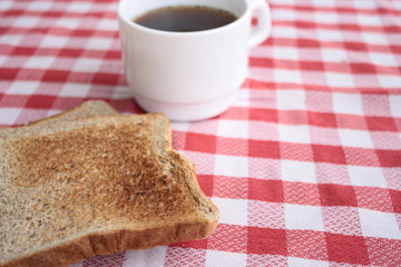 Classical breakfast. Coffee and toasts