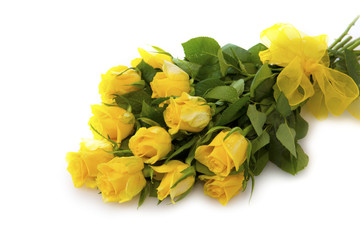  Yellow rose  bouquet isolated.