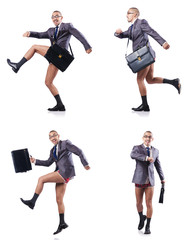 Composite photo of naked businessman on white