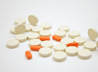 White and orange tablets