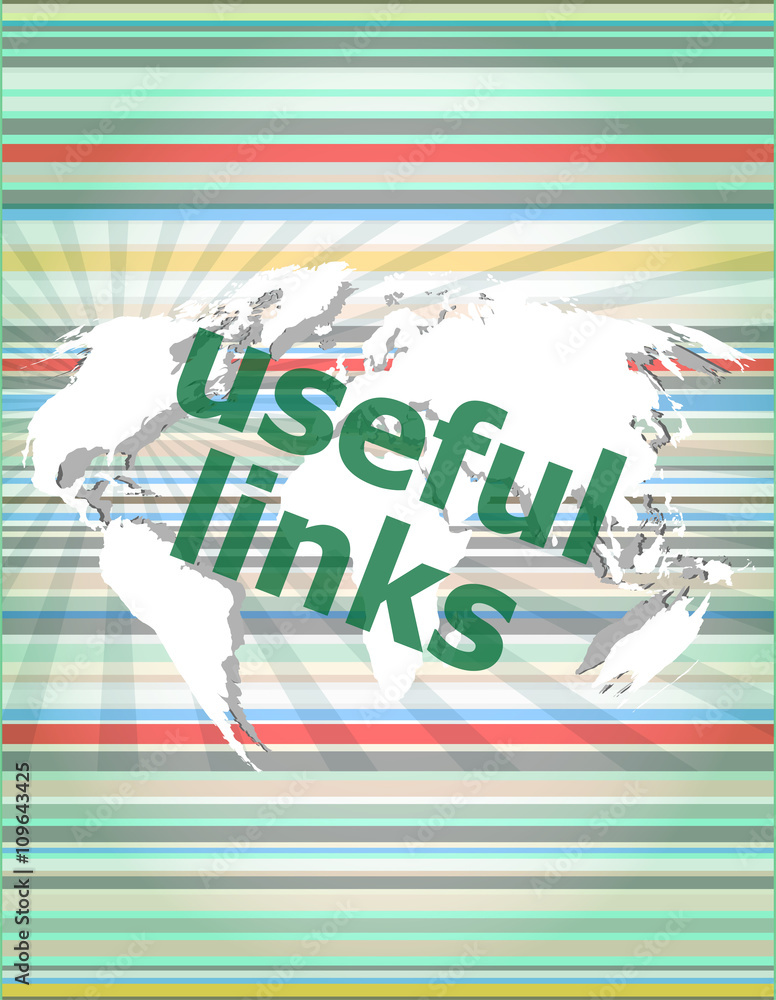 Poster seo web design concept: useful links on digital background vector quotation marks with thin line spe