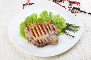 Grilled pork steak