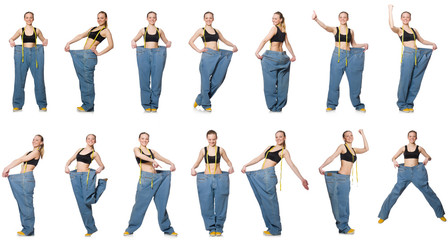 Obraz premium Composite photo of woman in dieting concept