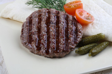 Grilled hamburger cutlet