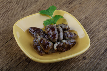 Chicken hearts skewer