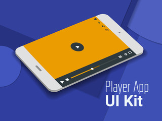 Media player mobile app UI smartphone mockup