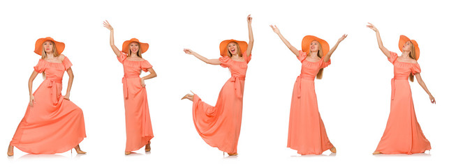 Composite photo of woman in various poses