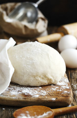 Fototapeta na wymiar Fresh dough ready for baking