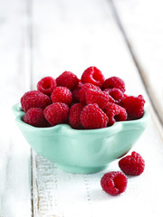 Fototapeta na wymiar Fresh raspberries
