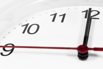 Closeup of hands on clock face.sensitive focus